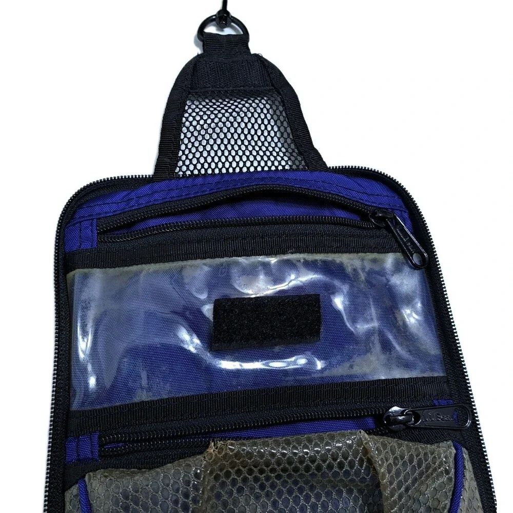 LL Bean Personal Travel Bag Vintage Toiletry Organizer Hanging Shower Blue - Picture 4 of 8